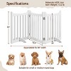 Yaheetech 24inch Tall Freestanding Wooden Pet Gate with Door, White - 4 of 4