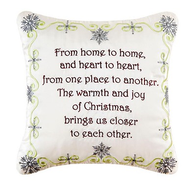 C&F Home From Home to Home Embroidered Pillow