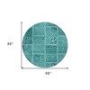 Turquoise Teal Blue And Aqua Patchwork Washable Indoor Outdoor Area Rug - 3 of 4
