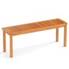 Costway Acacia Wood Outdoor Bench 48" Long Patio Dining Bench with Slatted Seat for Garden - 2 of 4