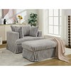 47.7" Corduroy Recliner Chair with Ottoman, Oversized Chaise Lounge Sofa for Small Apartments, Deep Seat Single Sofa with Thick Cushions - 3 of 4