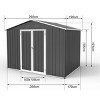 6x8ft Metal Garden Shed with Window & Hinged Door, Outdoor Storage Shed with Lock,  Weatherproof - Coolbibila - 4 of 4