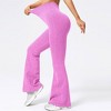 BABYYER Women Ribbed Flare Leggings, High Waist Stretchy Yoga Pants, Lightweight Workout Fitness Trousers - 3 of 4