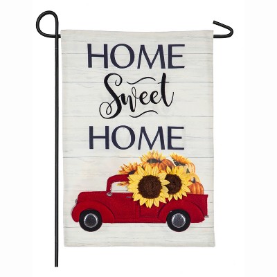 Evergreen Flag  Harvest Red Truck  Garden Linen Flag