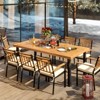 Tangkula Acacia Wood Dining Table for 8 People, 79" Large Rectangular Patio Table with Built-in Umbrella Hole - 3 of 4