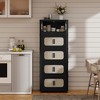 20" PP Foldable 4-Tier Side Storage Cabinet with Magnetic Door and Wheels for Living Room, Kitchen or Bedroom - 4 of 4