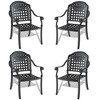 NicBex 4PC Outdoor Dining Chair,Modern Patio Dining Chairs with Black Frame and Random Color Cushion,Aluminum Chairs Suitable for Patio,Garden,Black - 2 of 4