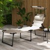 PAGED Outdoor Lounge Chair with Awning Camping Chair with Pillow Headrest for Camping, Beach, Party, Picnics, Lawn - 3 of 4