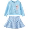 PATPAT Disney Frozen Elsa Princess Moana Toddler Girl 2 Piece Outfit Kid Pearl Button Knit Top & Tweed Skirt Set - 2 of 4
