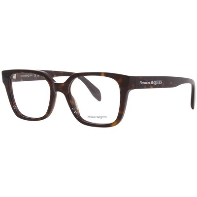 Alexander McQueen AM 0358O 002 Unisex Square Eyeglasses Havana 52mm