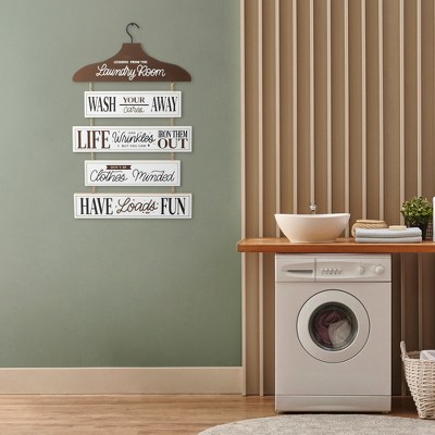 Farmlyn Creek Rustic Hanging Wall Decor, Lessons from The Laundry Room Sign (11.8 x 19.7 in)