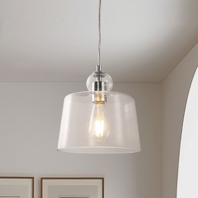 DORESshop 1-Light Modern Pendant Light, Sand Nickel Finish with Bubble Glass Shade, E26 Socket, Perfect for Kitchen, Dining Room, and Living Room