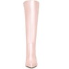 Allegra K Women's Pointy Toe Buckle Decor Side Zip Stiletto Heel Knee High Boots - 2 of 4