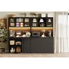 71 in Kitchen Pantry Cabinet, Kitchen Storage Hutch with Led Lights and Power Outlets, Microwave Stand, Glass Door, Adjustable Shelves - 2 of 4