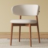 Modern Wood Dining Chair Set of 2, PU Upholstered Seats Chairs, Curved Back Chairs for Dining Room, Kitchen, or Living Room–The Pop Home - 2 of 4