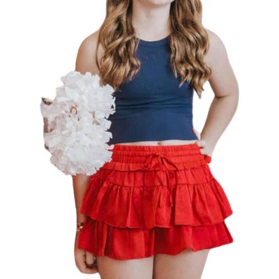 Women's Smocked Waist Ruffle Skort - day + moon
