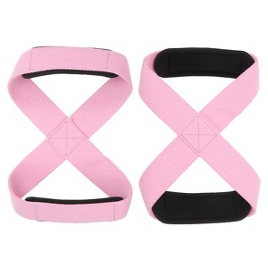 Unique Bargains Cotton SBR Sponge Pads Figure Lifting Straps 2 Pcs Light Pink M - 1 of 4
