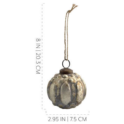 Distressed Gold and Silver Glass Ball Ornaments, 6-Piece Set