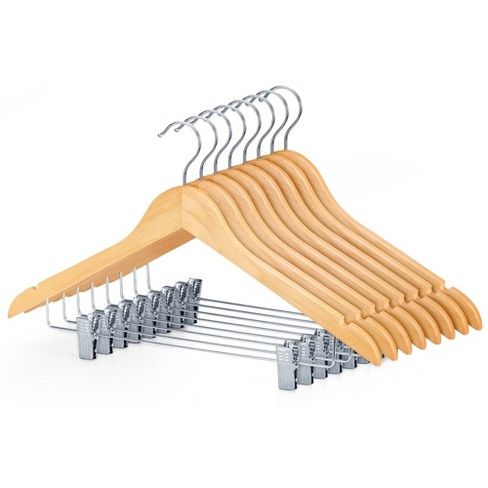 House Day Wooden Suit & Skirt Hangers With Adjustable Clips