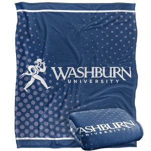 Washburn University Logo Dots Silky Touch Blanket White 50x60 - 1 of 4