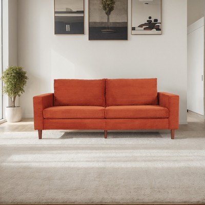 DOMETOUR Modern Corduroy Couches for Living Room, Comfy Upholstered Loveseat