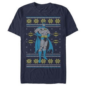 Men's Batman Ugly Christmas Dark Knight Pose T-Shirt - 1 of 4