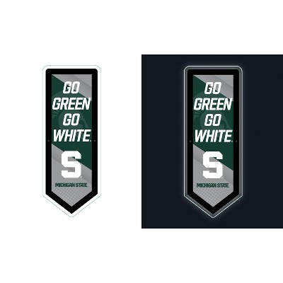 Evergreen Ultra-Thin Glazelight LED Wall Decor, Pennant, Michigan State University- 9 x 23 Inches Made In USA