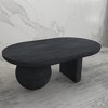 Royal Hampton Oval Mango Wood Full and Half Spherical Leg Coffee Table, 38 Inch - 3 of 4