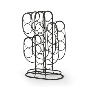 SEVOBAL Wine Racks Unique Tabletop Display Stand with Creative Design for Multiple Bottle Storage and Home Decor, Black, 14.6"*7.9"*23.2" - 1 of 4