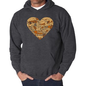LA Pop Art Thanksgiving Heart - Men's Word Art Hooded Sweatshirt - 1 of 4