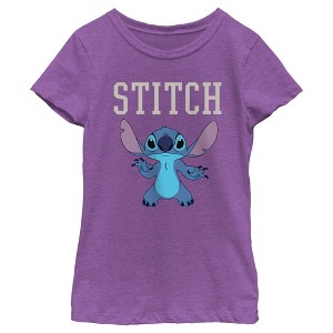 Girl's Lilo & Stitch Standing Alien T-Shirt - 1 of 4