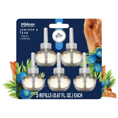 Glade PlugIns Scented Oil Air Freshener Refills Juniper & Teak - 3.35 fl oz/5pk