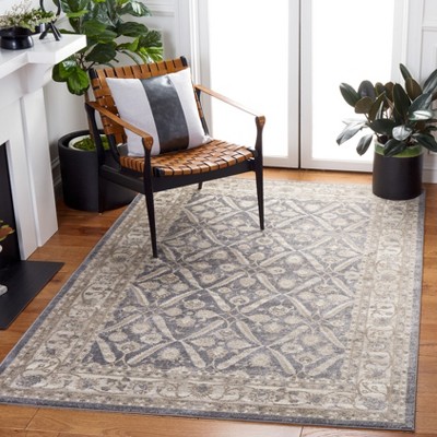 Sofia Gray and Beige Hand-Knotted Synthetic Area Rug