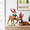 Flocked Standing Deer with Faux Greenery Christmas Animal Figurine - Wondershop™ Brown - 2 of 3