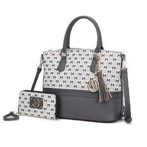 MKF Collection Saylor Circular M Emblem Print Women’s Tote Bag with Wallet by Mia K - 1 of 4