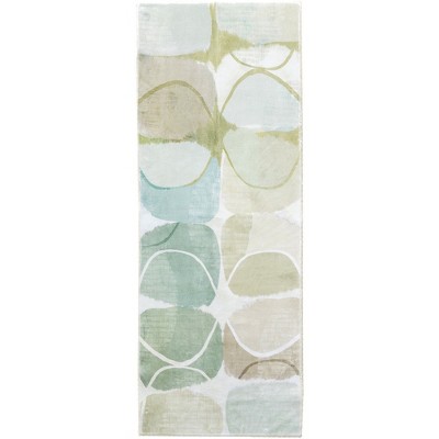 Cozy Living Runner Rug – Dream Field Design, 21" x 54", Soft Floral Pastels on Low-Pile Fabric with Non-Slip Backing for Hallways