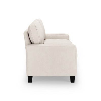 Creamy Comfort Recliner with Wood Accents and Removable Cushions