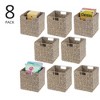 mDesign Woven Hyacinth Kitchen Storage Organizer Basket Bin, 4 Pack, White Wash - 2 of 4