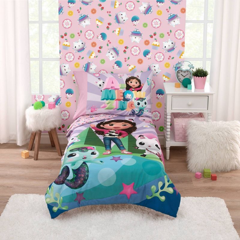 4pc Gabby&#39;s Dollhouse &#39;A-Meow-Zing&#39; Toddler Bed Set, 3 of 12