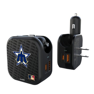 MLB Cooperstown West Teams Text Backdrop 18-Watt 2 in 1 USB A/C Charger