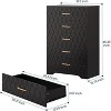 Tall Dresser for Bedroom with 5 Drawers, Wood Chest of Drawers with Gold Handles, Wooden Storage Cabinet and Organizer Drawers for Living Room - 2 of 4