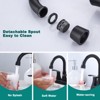 WOWOW 4 in. Centerset Double Handle High Arc Bathroom Faucet with Drain Kit Included in Brushed Nickel - 3 of 4