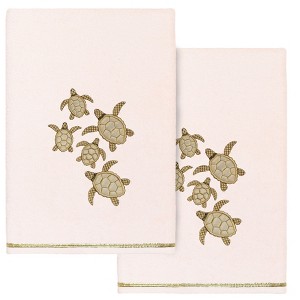 Linum Home Textiles 100% Turkish Cotton TORTUGA Embellished Towel Set - 1 of 4