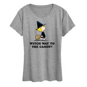 Women's - Peanuts - Witch Way To The Candy Short Sleeve Graphic T-Shirt - 1 of 4