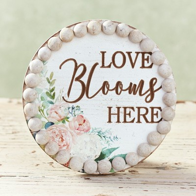 Lakeside Love Blooms Here Tabletop Accent Plaque - Sentimental Home Accent