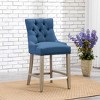 WestinTrends 24" Linen Fabric Tufted Buttons Upholstered Wingback Counter Stool - 2 of 4