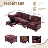 GDFStudio Callen Modern Corduroy Upholstered 4-Seater Sofa with Movable Console and Storage Ottoman - 2 of 4