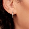GILDED 14K Gold Plated Sterling Silver Hoop Earrings with Lab Grown Diamonds, Hinged Diamond Hoops for Women – Elegant Gold Hoops Jewelry - 4 of 4