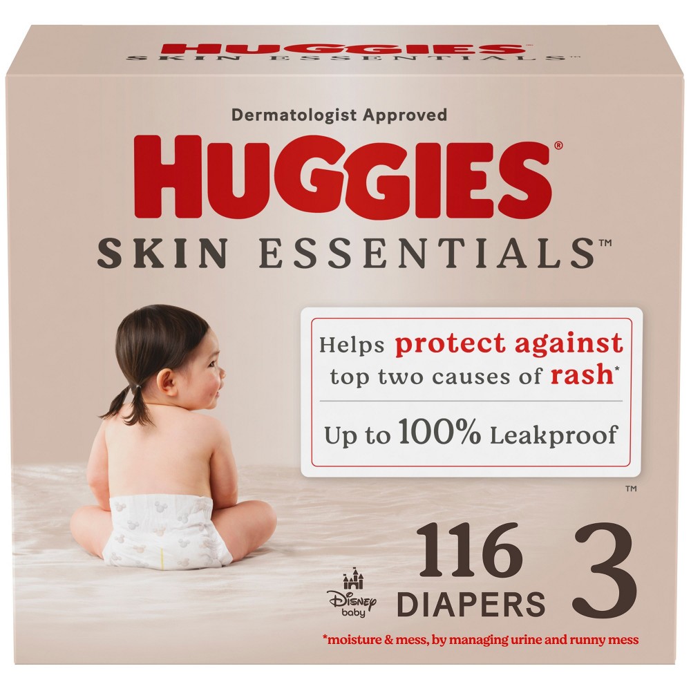Huggies Skin Essentials Enormous Pack Disposable Diapers - Size 3 - 116ct