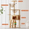 Lyngins Modern Wooden Cat Tree Tower, Stylish Cat Tower with Sisal Cat Scratching Post & Acrylic Hammock, Cat House for All Cats/Kittens - 3 of 4